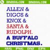 Allen Diggs Knox Santa Rudolph A Buffalo Christmas SVG, Buffalo Bills Christmas SVG, Merry Billsmas SVG