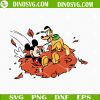 Mickey And Pluto Fall Leaves SVG