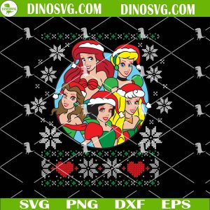 Princess Ugly Christmas Sweater SVG, Ugly Princess Sweater SVG, Christmas Ugly Sweat, Ugly Sweater Designs, Digital Download
