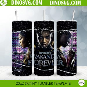 Wakanda Forever 20oz Skinny Tumbler Sublimation, Black Panther Tumbler Wrap PNG Sublimation