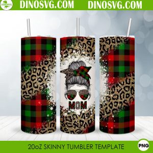 Mom Buffalo Plaid Christmas 20oz Sublimation Skinny Tumbler, Christmas Family Tumbler Wrap