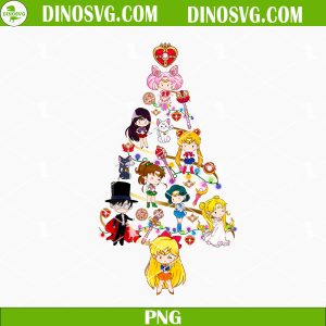 Sailor Moon Christmas Tree PNG, Anime Christmas PNG Sublimation Files
