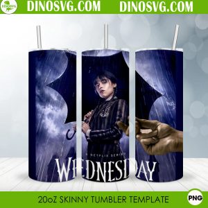 Wednesday Addams 20oz Skinny Tumbler Wrap PNG Sublimation