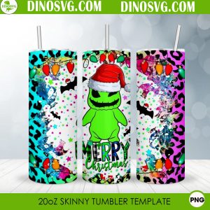 Merry Christmas Oogie Boogie Sublimation Straight Skinny Tumbler Wrap PNG, The Nightmare Before Christmas Tumbler Wrap
