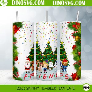 Christmas Friends Tumbler Wrap PNG, Merry Christmas 20oz Skinny Tumbler Sublimation