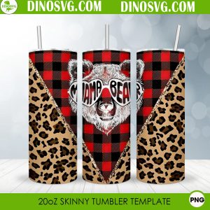Mama Bear Buffalo Plaid Tumbler Wrap, Christmas Family PNG Sublimation