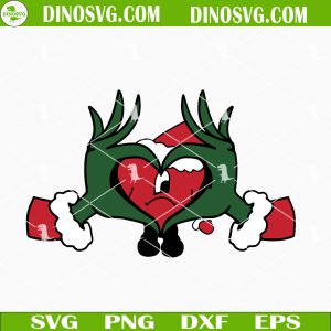 Bad Bunny Grinch Hand Heart SVG, Bad Bunny Navidad SVG PNG DXF EPS