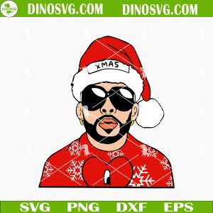Bad Bunny Santa Hat Christmas SVG, Una Navidad Sin Ti SVG PNG DXF EPS Cricut Silhouette