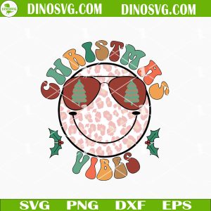 Christmas Vibes Smiley SVG, Christmas SVG, Retro Christmas SVG, Retro Smiley Face SVG