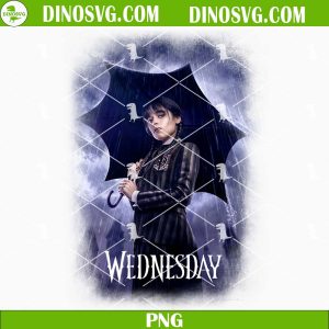 Wednesday Addams PNG, Addams Family PNG, Wednesday Girl With Umbrella PNG