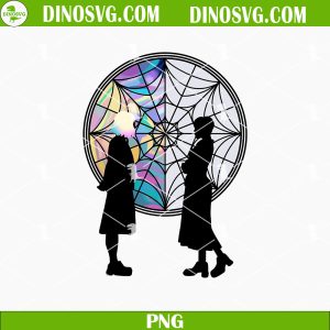 Wednesday And Enid Split Window PNG, Wednesday Addams PNG, The Addams Family PNG, Nevermore Academy PNG