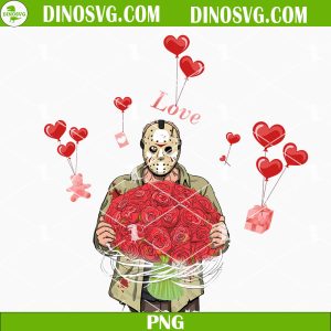 Jason Voorhees Love Rose Gift PNG, Funny Valentine PNG, Horror Valentines Day PNG Sublimation