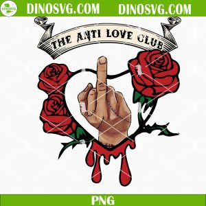 The Anti Love Club PNG, Middle Finger Thing Hand PNG, Wednesday Addams Valentines Day PNG Sublimation