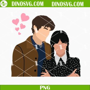 Tyler Galpin With Wednesday Heart PNG, Wednesday Boyfriend PNG, Wednesday Addams Valentines Day PNG Sublimation