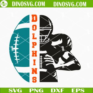 Miami Dolphins Half Player SVG, Dolphins Football SVG, NFL Football Team SVG PNG DXF EPS
