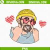 Bad Bunny Beanie With Hearts PNG, Bad Bunny Valentines Day PNG Sublimation