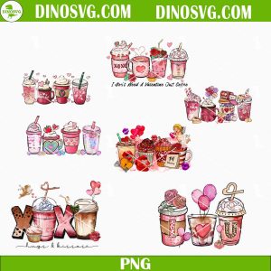 Valentine Coffee Cup PNG Bundle, Love PNG, Valentines Day PNG Sublimation