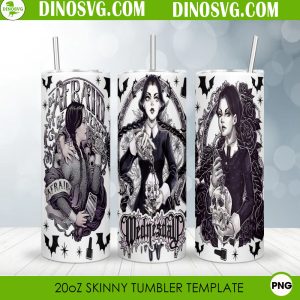 Wednesday 20oz Skinny Tumbler Wrap PNG, Horror Movies Tumbler Sublimation Designs