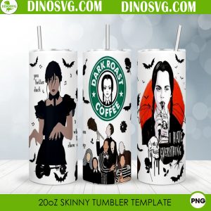 Dark Roast Coffee Wednesday 20oz Skinny Tumbler Wrap PNG, Starbucks Logo Tumbler Sublimation Designs