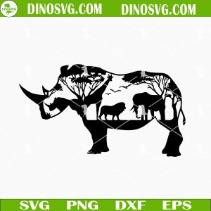Africa Rhino SVG, Safari SVG, Love Animal SVG PNG DXF EPS