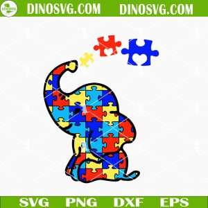 Autism Baby Elephant SVG, Kids Autism Awareness SVG PNG DXF EPS