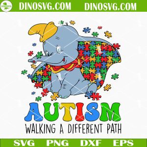 Autism Walking A Different Path SVG, Autism Dumbo SVG, Autism Awareness Elephant SVG