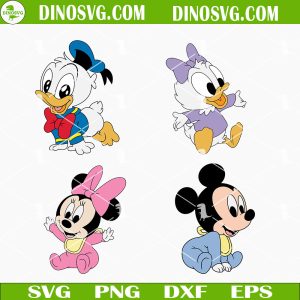 Disney Baby SVG Bundle, Baby Mickey Mouse SVG, Baby Donald Duck SVG, Baby Minnie SVG, Baby Daisy SVG