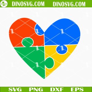 Autism Awareness Heart SVG, Autism Puzzle Piece SVG