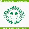 Shamrock And Roll SVG, Smiley Shamrock Eyes SVG, Funny Retro St Patricks Day SVG PNG EPS DXF