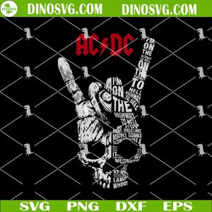 AC DC Skull Rock Hand Sign SVG, Hard Rock SVG,  Classic Rock Band SVG