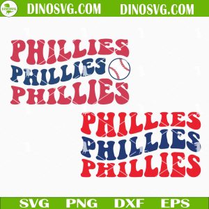 Phillies Retro Wavy SVG, Phillies Baseball SVG, Philadelphia Phillies SVG