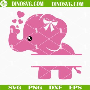 Baby Elephant Monogram SVG, Cute Baby Animals SVG PNG DXF EPS