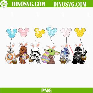 Star Wars Easter With Mickey Mouse Balloons PNG, Star Wars Happy Easter PNG, Baby Yoda Easter PNG Sublimation