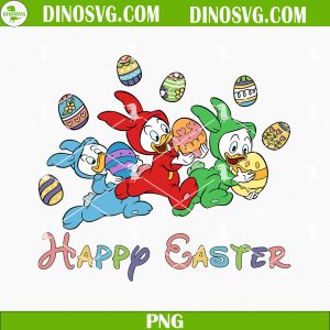 Baby Donald Duck With Easter Eggs Happy Easter PNG, Disney Easter PNG Sublimation