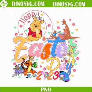 Winnie The Pooh Happy Easter 2023 PNG, Disney Cartoon Easter PNG Sublimation