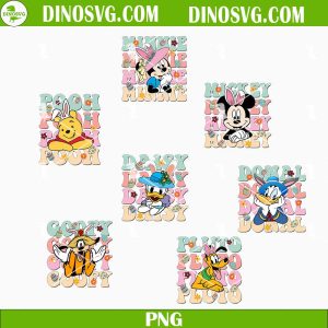 Disney Retro Easter PNG Bundle, Disney Cartoon Easter PNG, Happy Easter PNG Sublimation