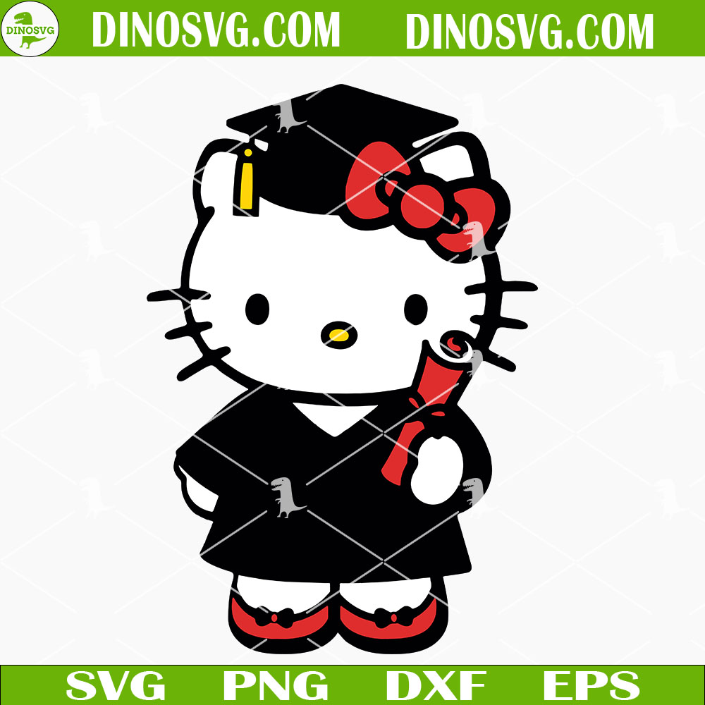 Hello Kitty Graduation SVG, Graduate SVG, Kitty School SVG