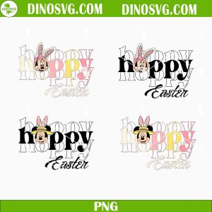 Hoppy Easter Mickey And Minnie Mouse PNG, Easter Bunny PNG, Funny Disney Mouse Easter PNG Sublimation
