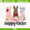 Happy Easter Bunny PNG, Cute Easter Floral PNG, Easter Day PNG Sublimation