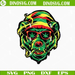 Rasta Bear Smoking Weed SVG, Marijuana SVG, Cannabis SVG, Happy 420 Day SVG PNG EPS DXF