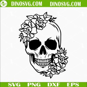 Skull Flower SVG, Skeleton SVG, Skull Girl SVG Files For Cricut