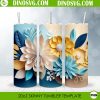 Floral 3D Effect 20oz Straight Tumbler Wrap PNG Sublimation Design