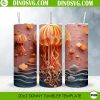 Jellyfish 3D Paper 20oz Skinny Straight Tumbler Wrap PNG Sublimation, Sea Tumbler Template Design Files