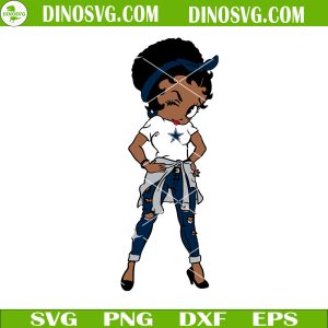 Betty Boop Dallas Cowboys SVG, Cowboys Football SVG, NFL Team Girl SVG Files For Cricut