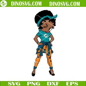 Betty Boop Miami Dolphins SVG, Dolphins Football SVG, NFL Team Girl SVG Files For Cricut