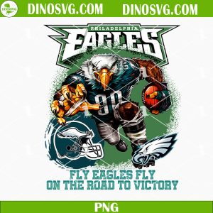 Philadelphia Eagles Mascot PNG, Fly Eagles Fly On The Road To Victory PNG, NFL Team PNG Sublimation For Shirt