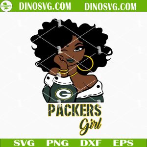 Packers Girl SVG, Green Bay Packers Black Girl SVG Files For Cricut