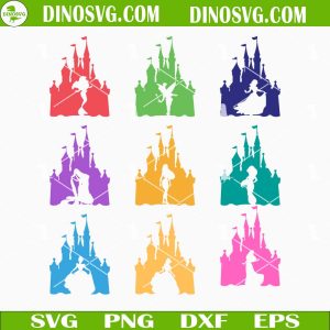 Disney Princess Castle SVG Bundle, Disney Girl SVG, Disney Family Vacation SVG Files For Cricut