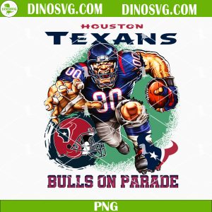 Houston Texans Mascot PNG, Bulls On Parade PNG, NFL Team PNG Sublimation For Shirt