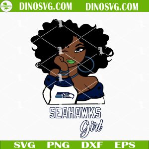 Seahawks Girl SVG, Seattle Seahawks Black Girl SVG Files For Cricut